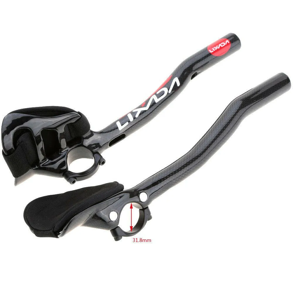 Lixada Carbon Fiber Road Bike Bicycle Aero Bar Rest Handlebar Aerobar 31.8mm