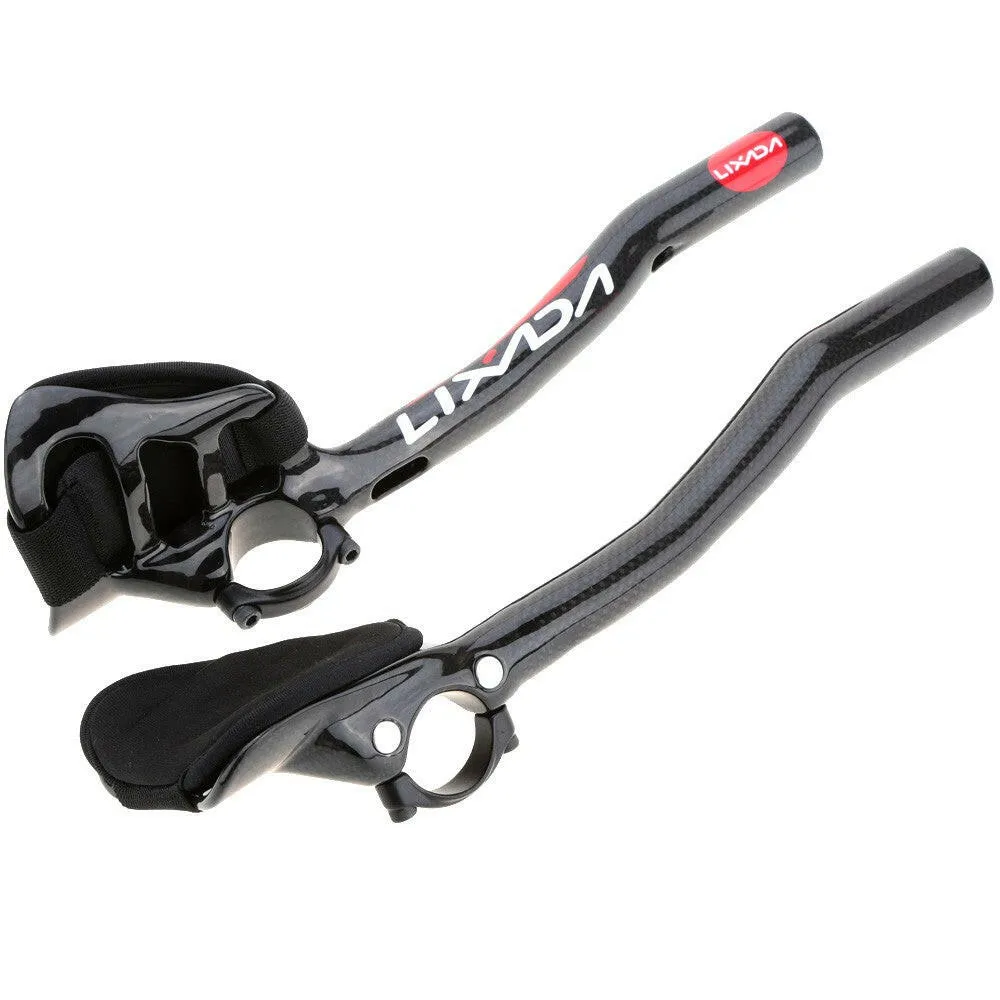 Lixada Carbon Fiber Road Bike Bicycle Aero Bar Rest Handlebar Aerobar 31.8mm
