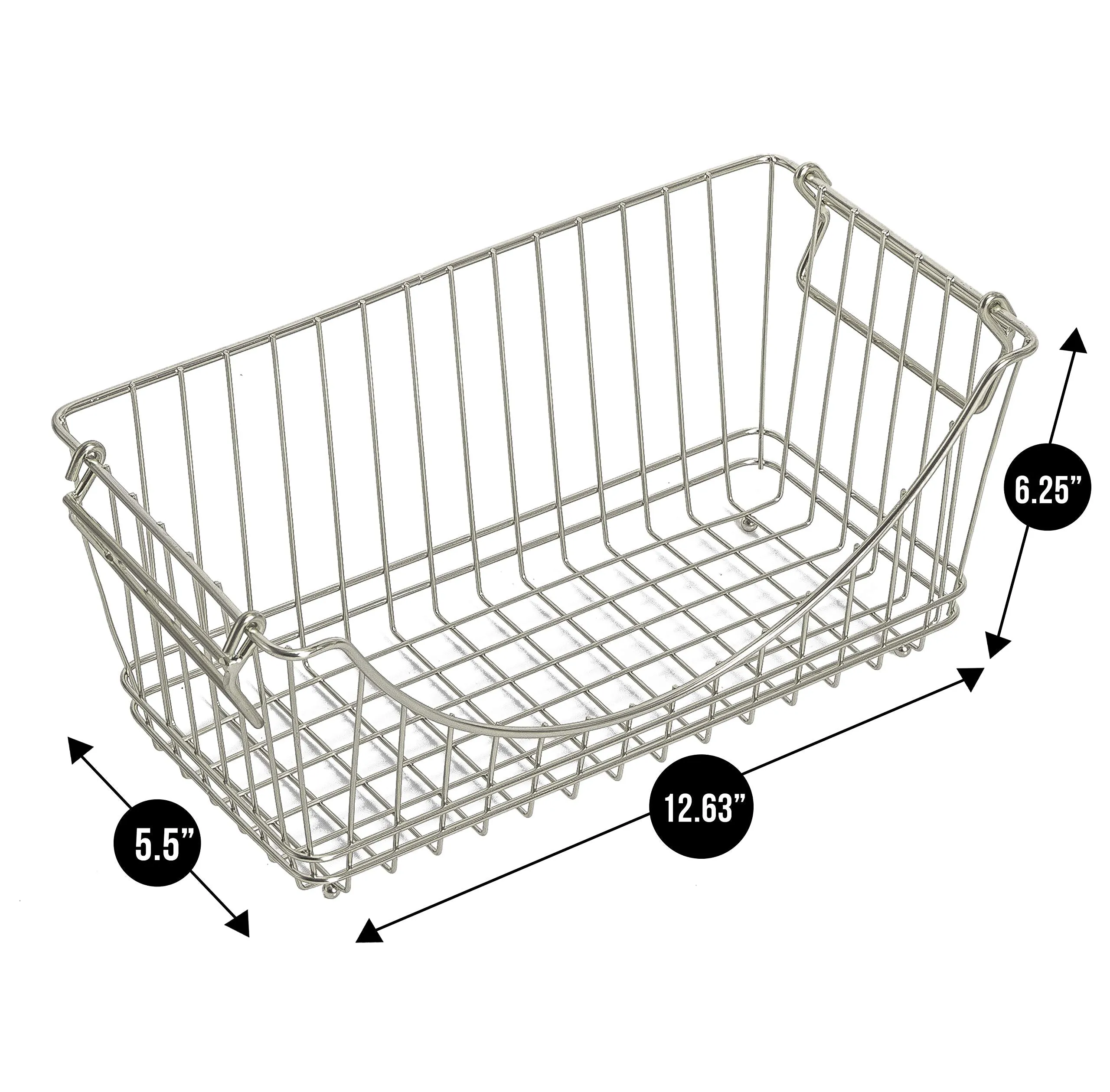 Medium Metal Wire Stacking Baskets with Handles