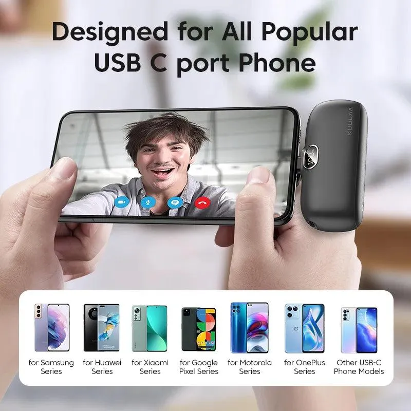 Mini 5000mAh Fast Charge Power Bank with LED Indicator for iPhone & Samsung