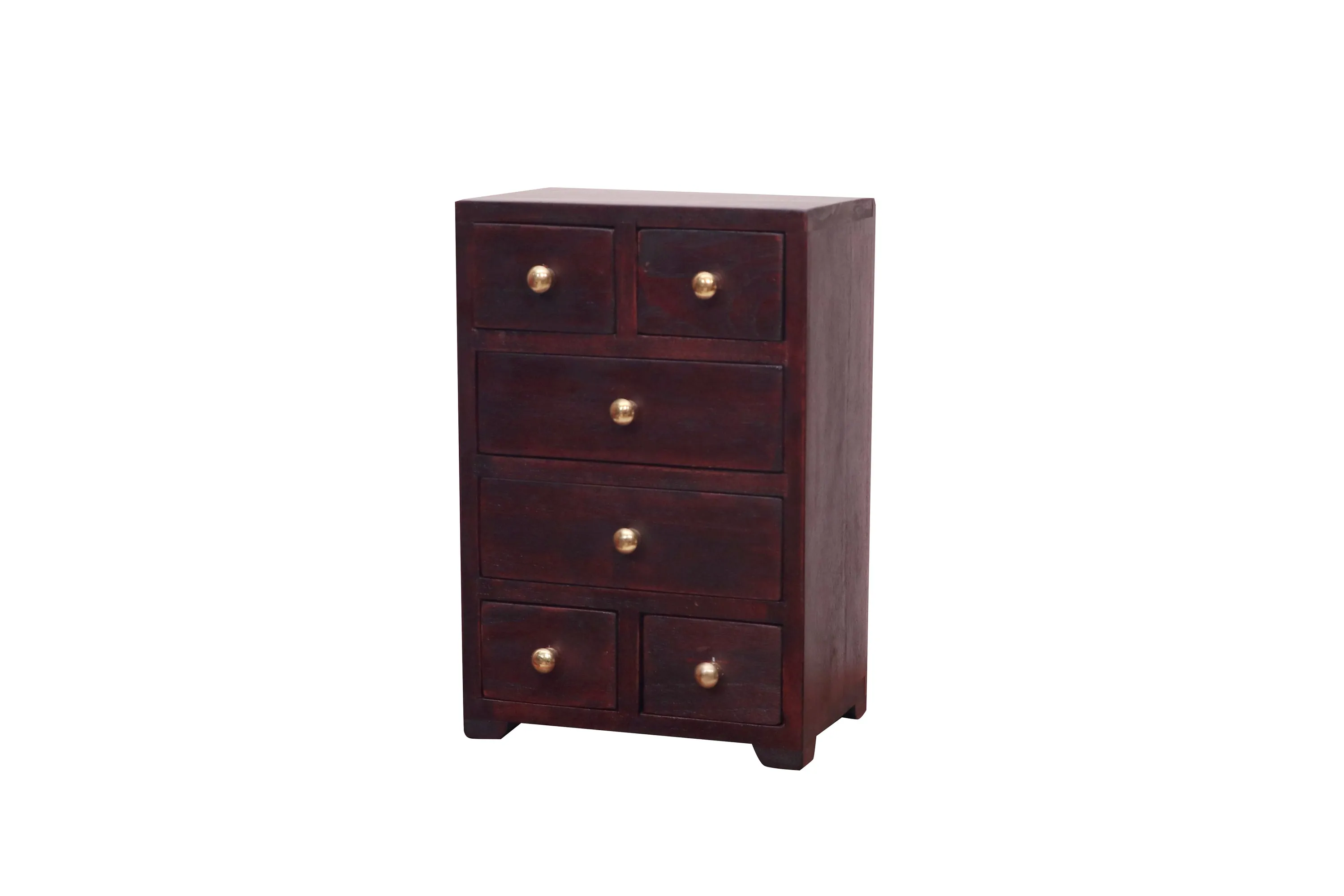 Miniature 6 Compartment Drawer's Chest for Desk organiser (Mahogany Touch)