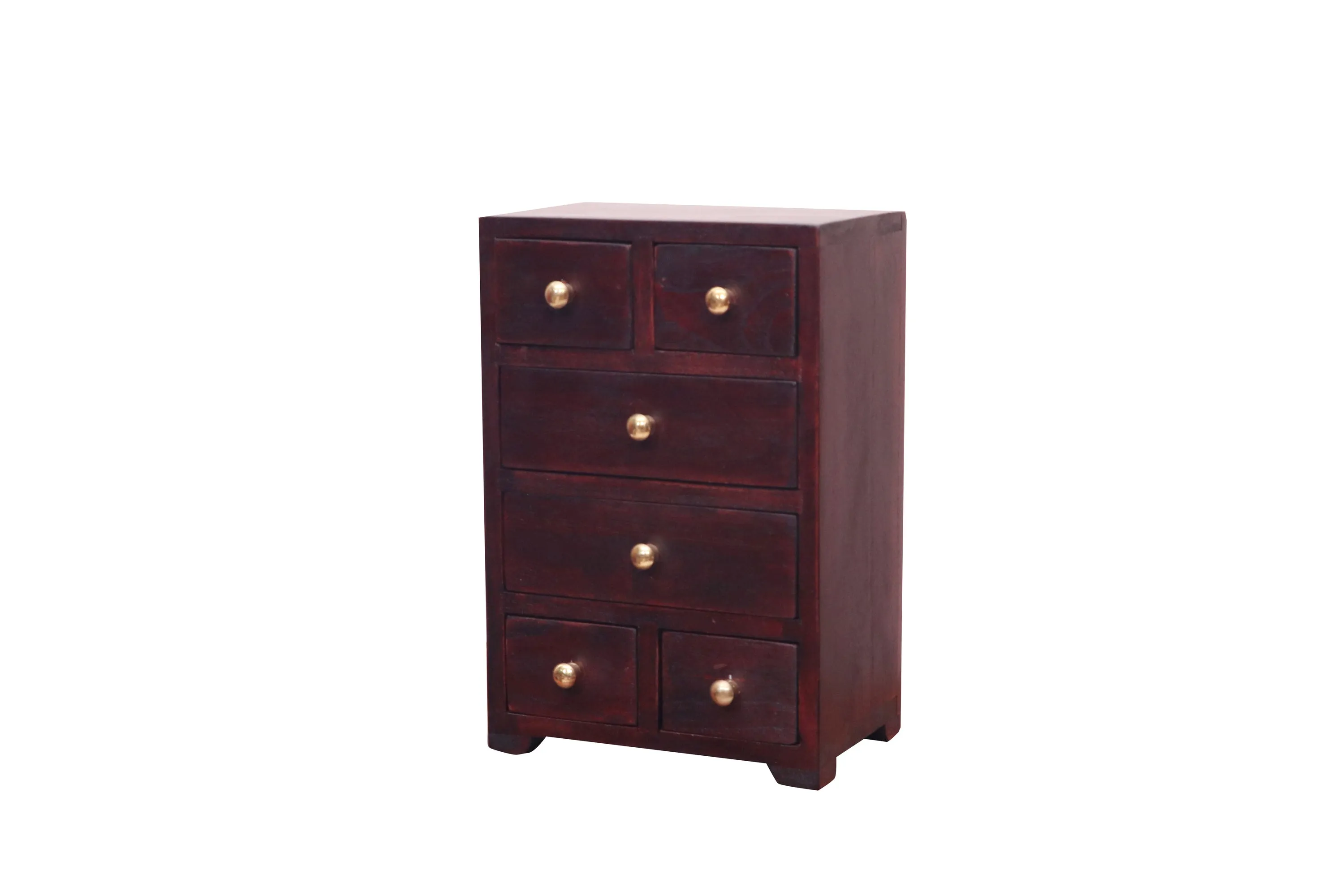 Miniature 6 Compartment Drawer's Chest for Desk organiser (Mahogany Touch)