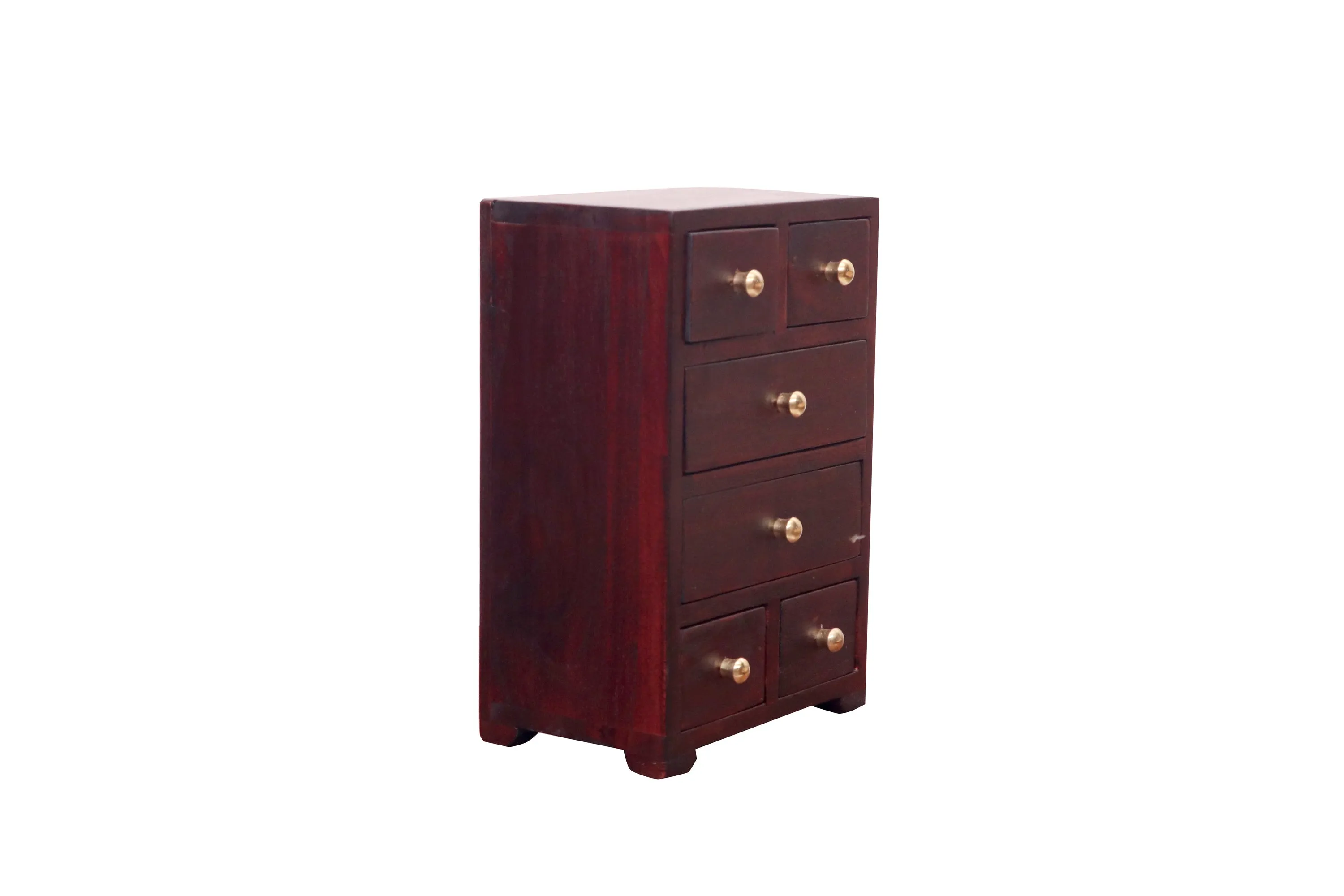 Miniature 6 Compartment Drawer's Chest for Desk organiser (Mahogany Touch)