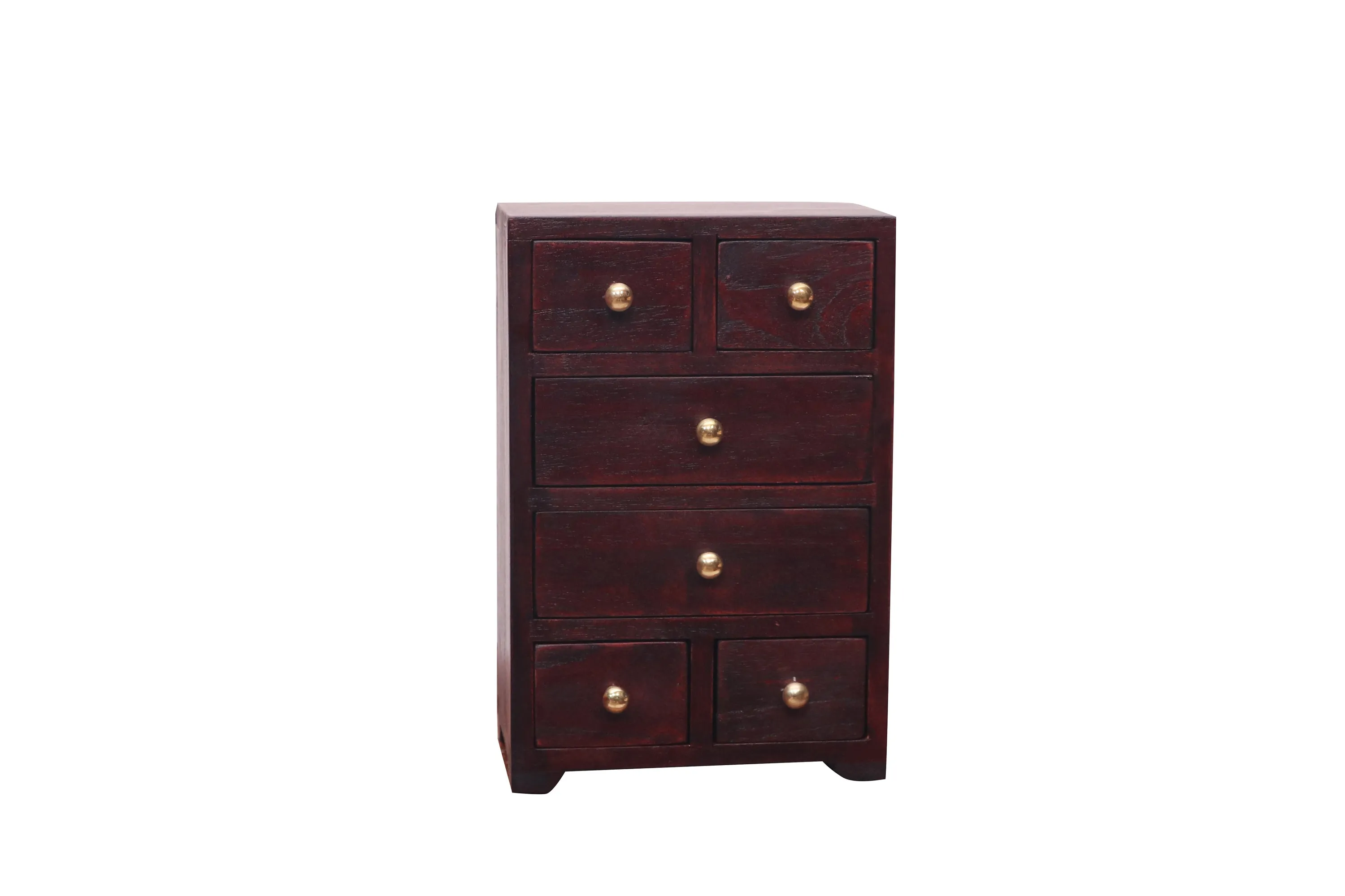 Miniature 6 Compartment Drawer's Chest for Desk organiser (Mahogany Touch)