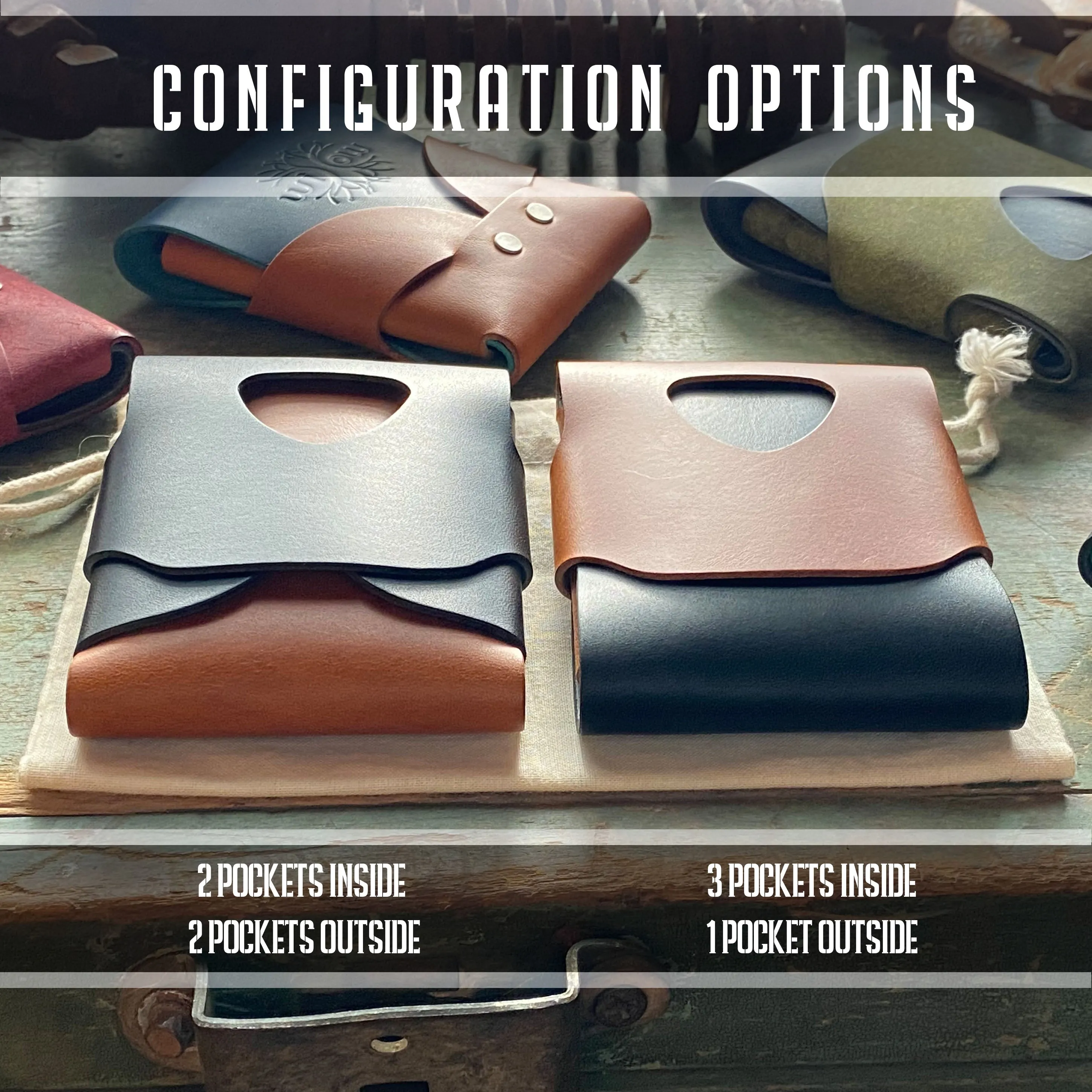 Original Swaddle Minimalist Wallet - Dark Mahogany and Whiskey Dollaro