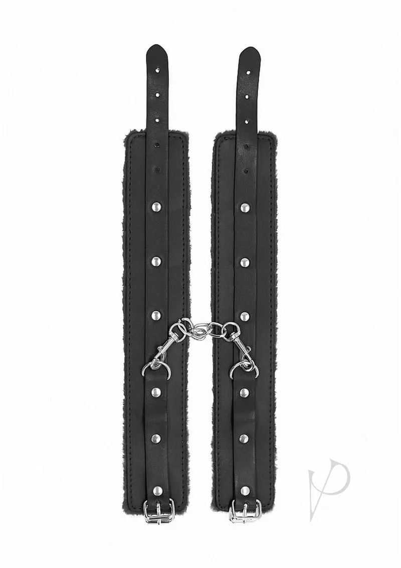 Ouch Plush Leather Ankle Cuff Black