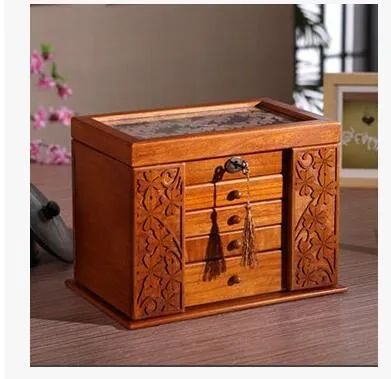 Retro Wood Multi-layer Jewelry Box