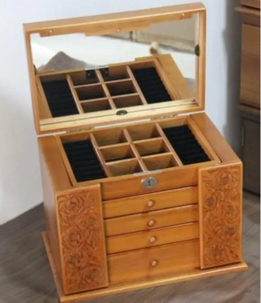 Retro Wood Multi-layer Jewelry Box