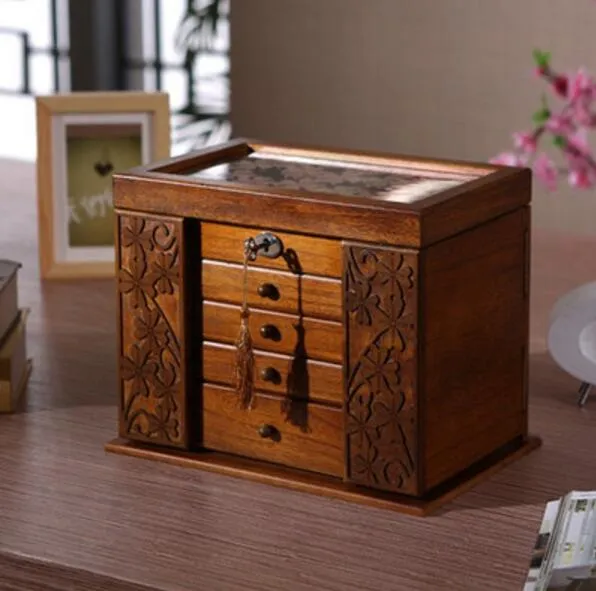 Retro Wood Multi-layer Jewelry Box