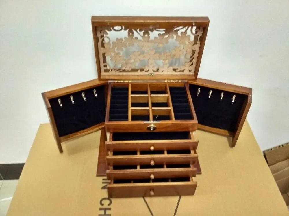 Retro Wood Multi-layer Jewelry Box