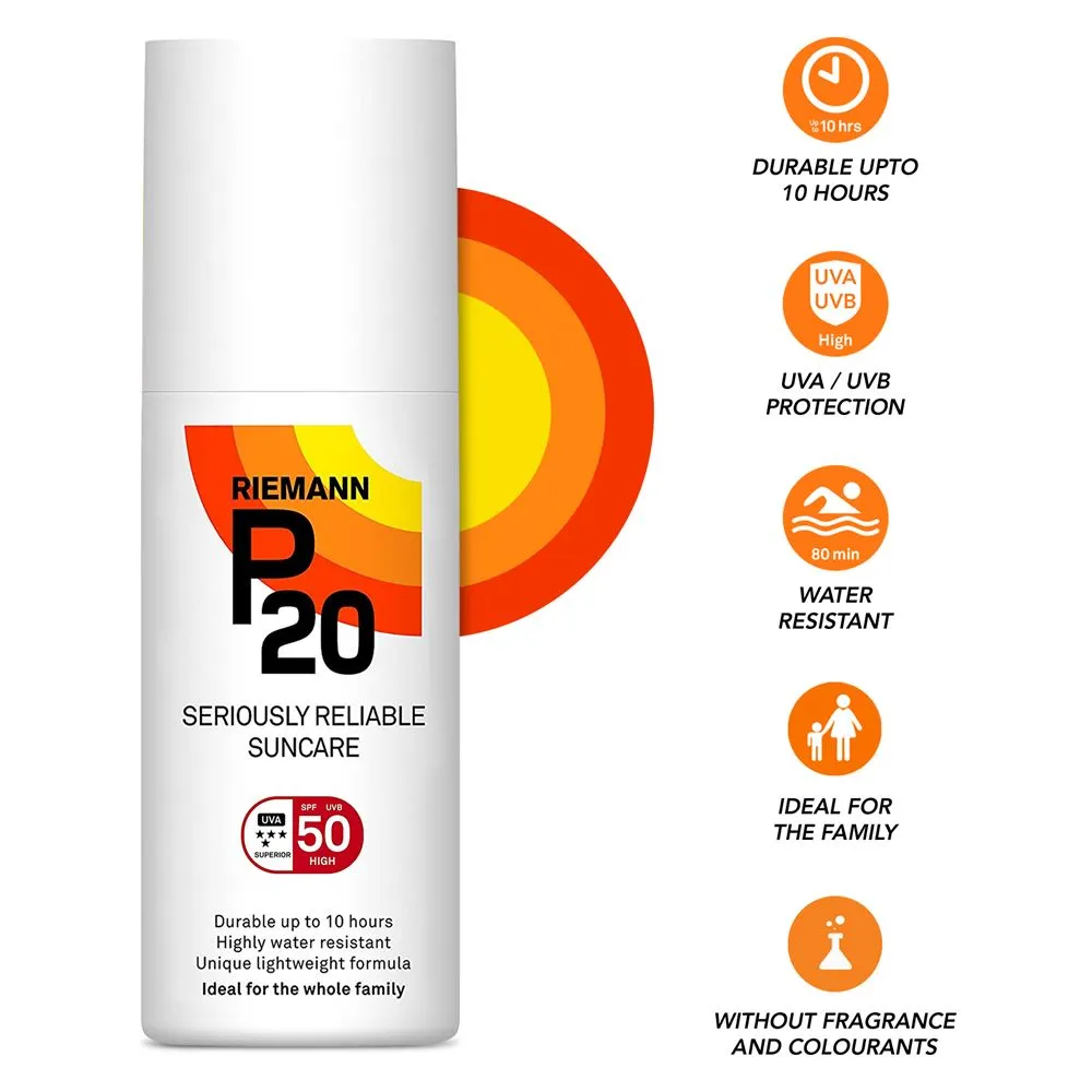 Riemann P20 SPF50 HIGH Sunscreen Spray 200ml UVA & UVB Protection