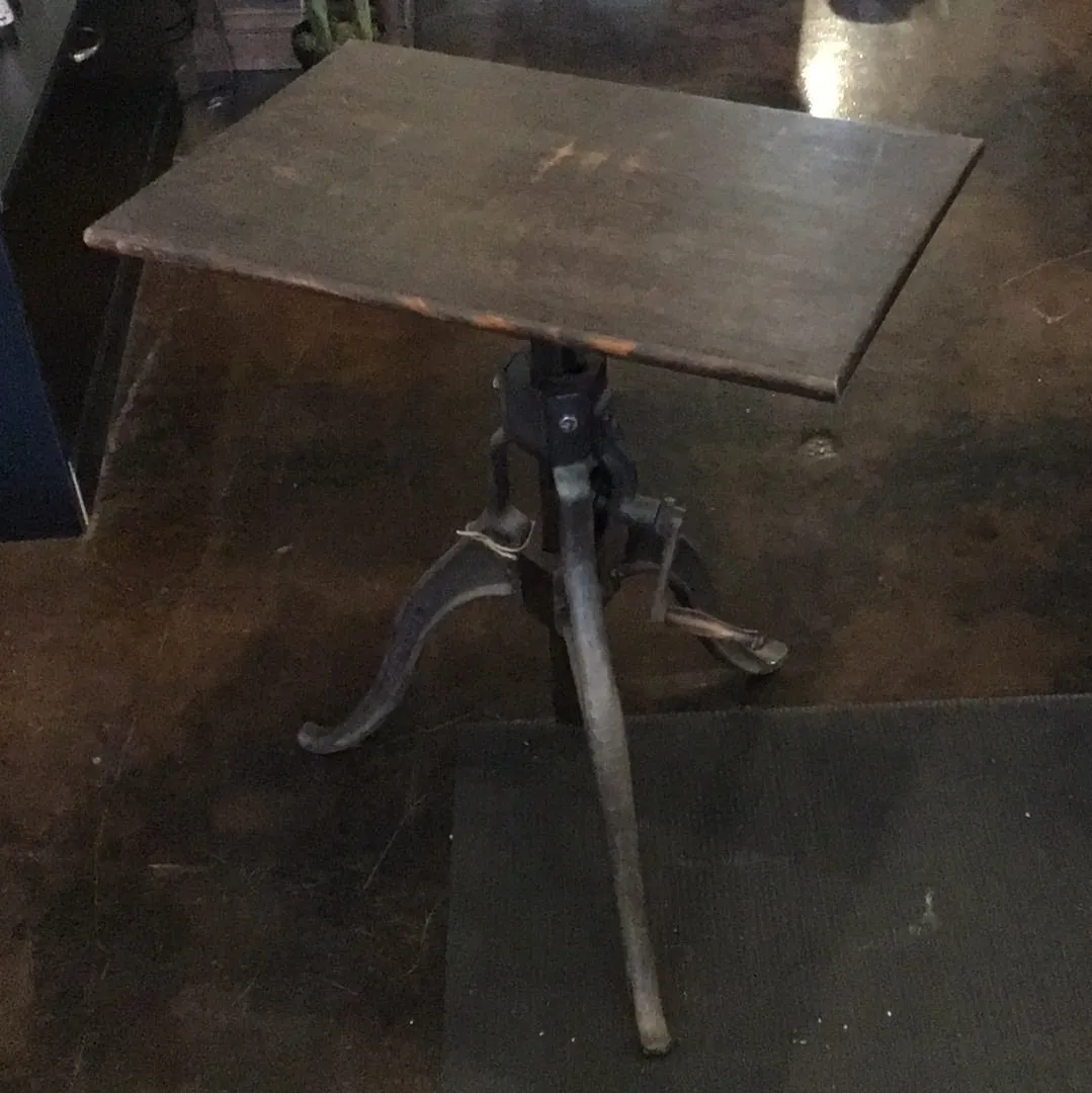Rustic and Distressed Crank Side Table