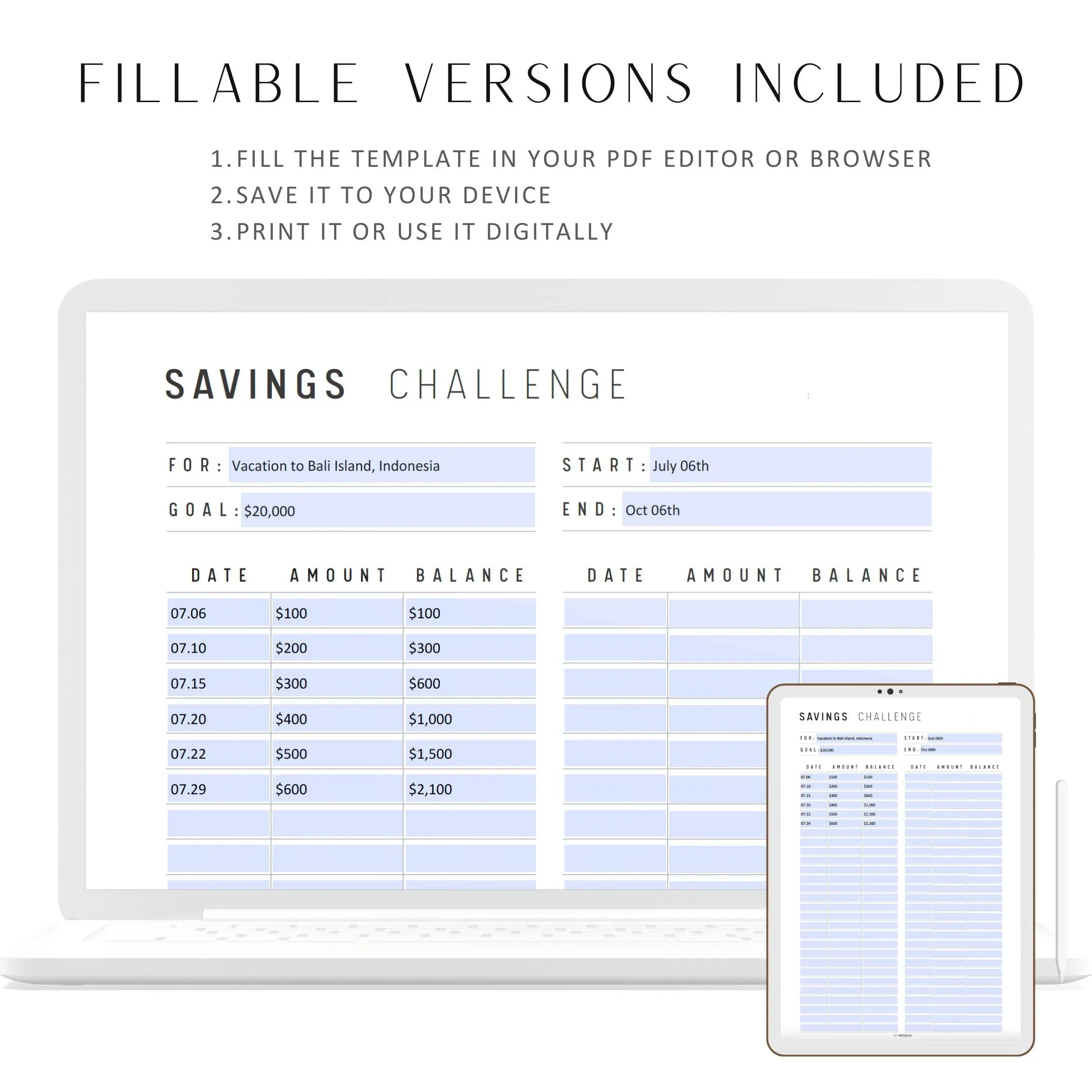 Saving Challenge Printable - M195