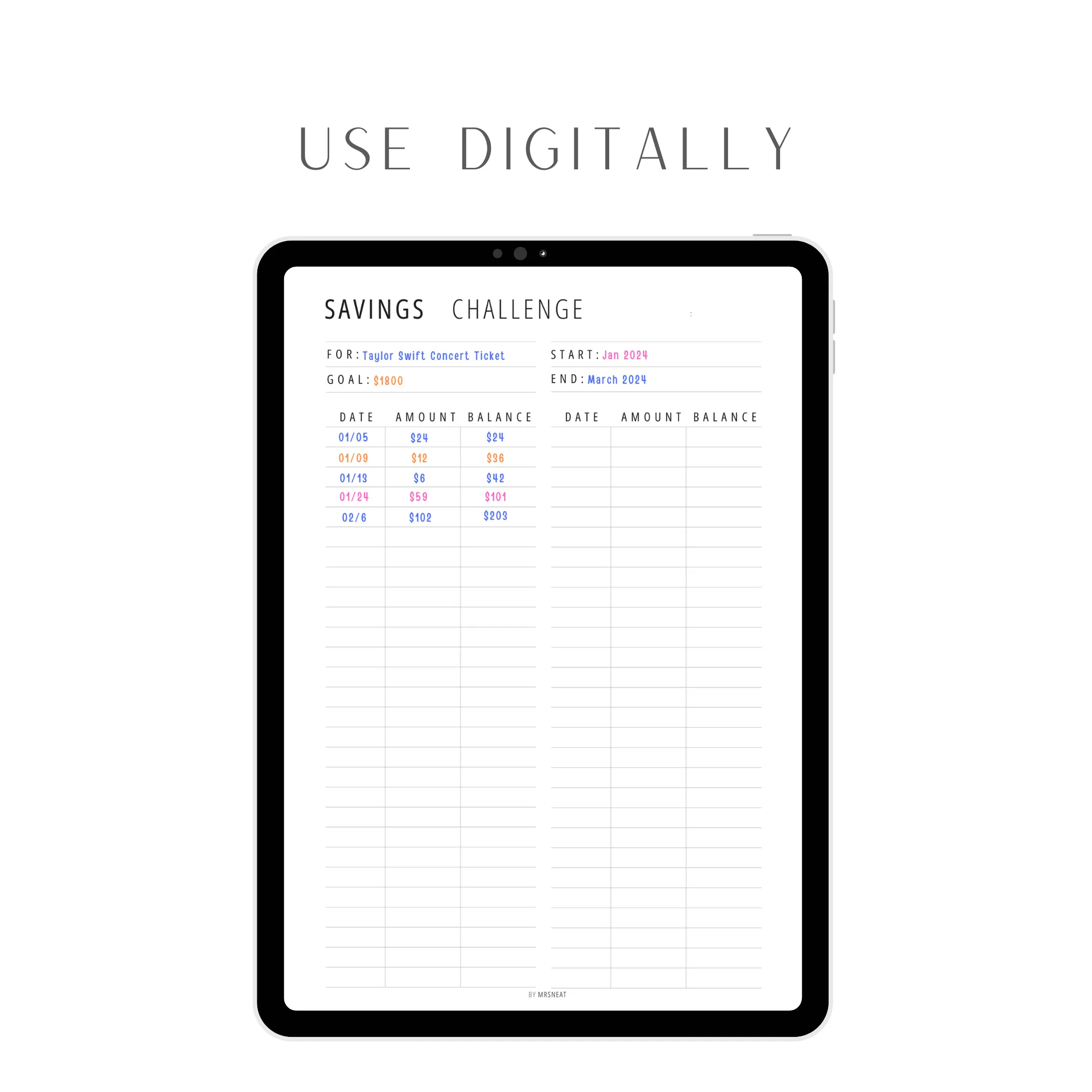 Saving Challenge Printable - M195