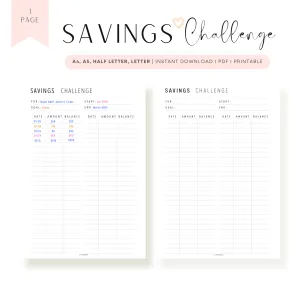 Saving Challenge Printable - M195