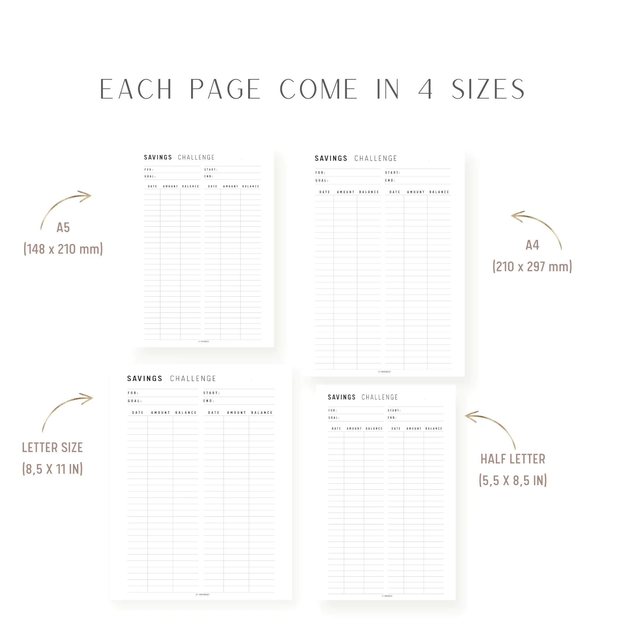 Saving Challenge Printable - M195
