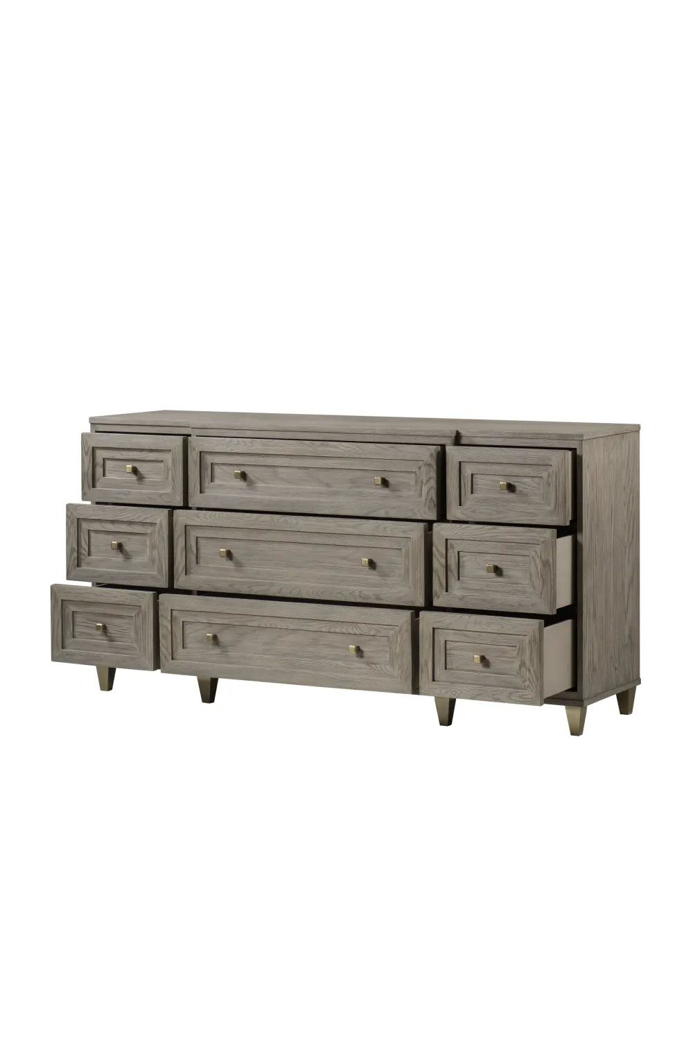 Taupe Oak Nine Drawer Dresser | Andrew Martin Claiborne