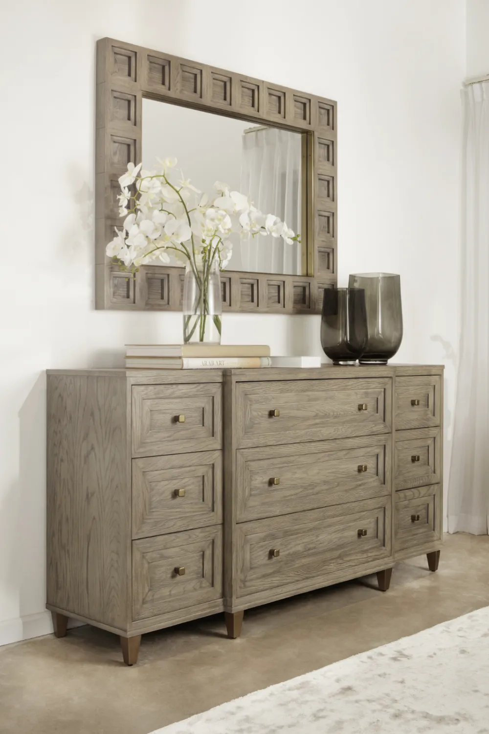 Taupe Oak Nine Drawer Dresser | Andrew Martin Claiborne