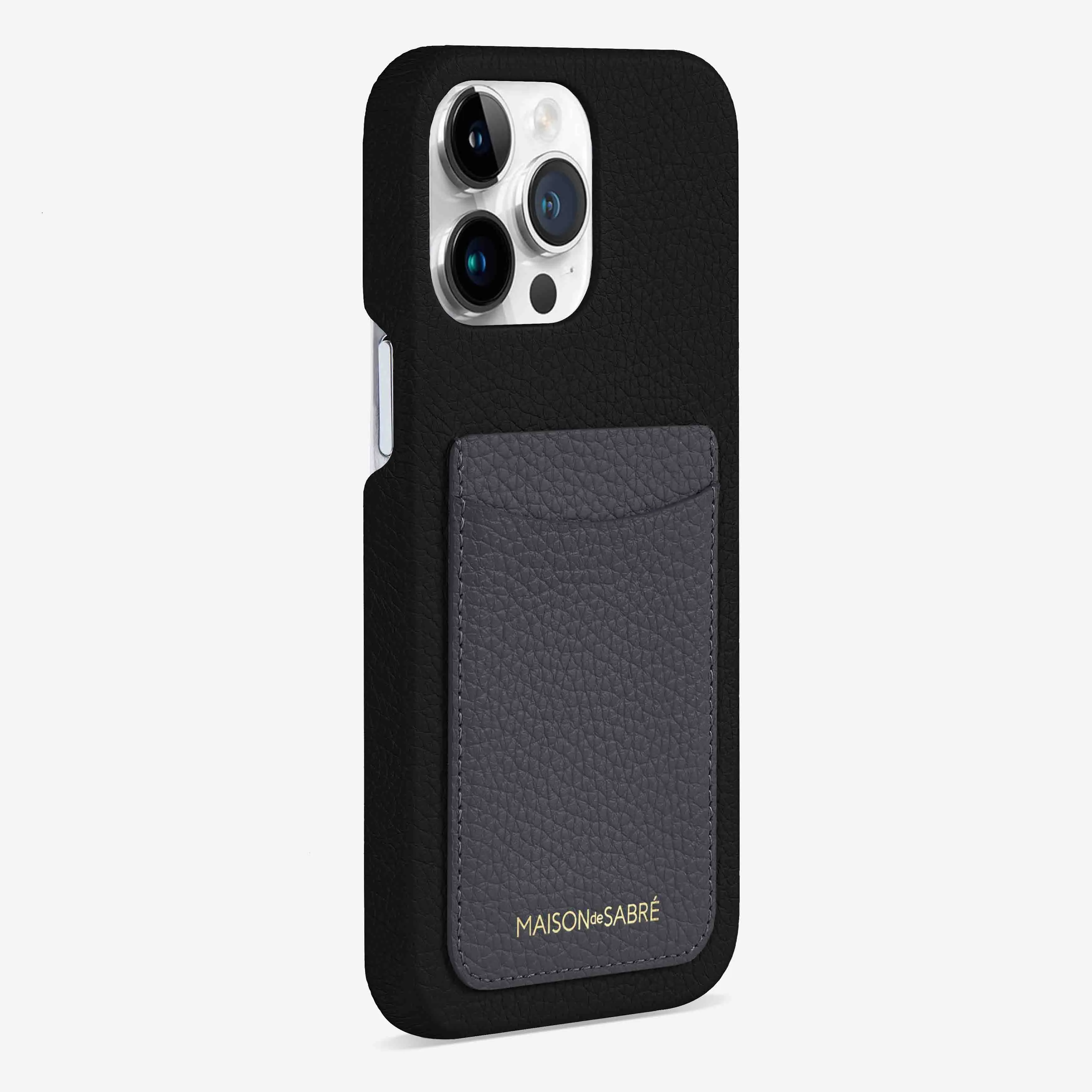 The Card Phone Case iPhone 15 Pro Max - Graphite Caviar