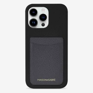 The Card Phone Case iPhone 15 Pro Max - Graphite Caviar
