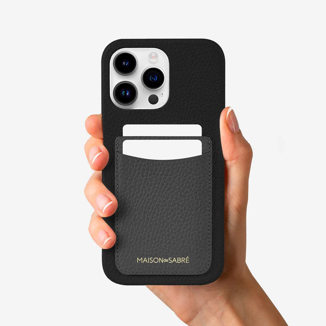 The Card Phone Case iPhone 15 Pro Max - Graphite Caviar