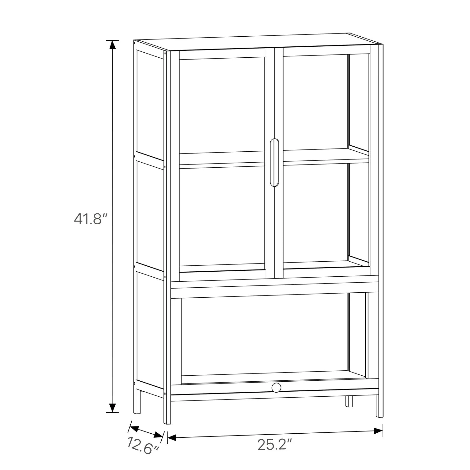 Visible Three-Doors Cupboard - Bamboo/Acrylic - Green