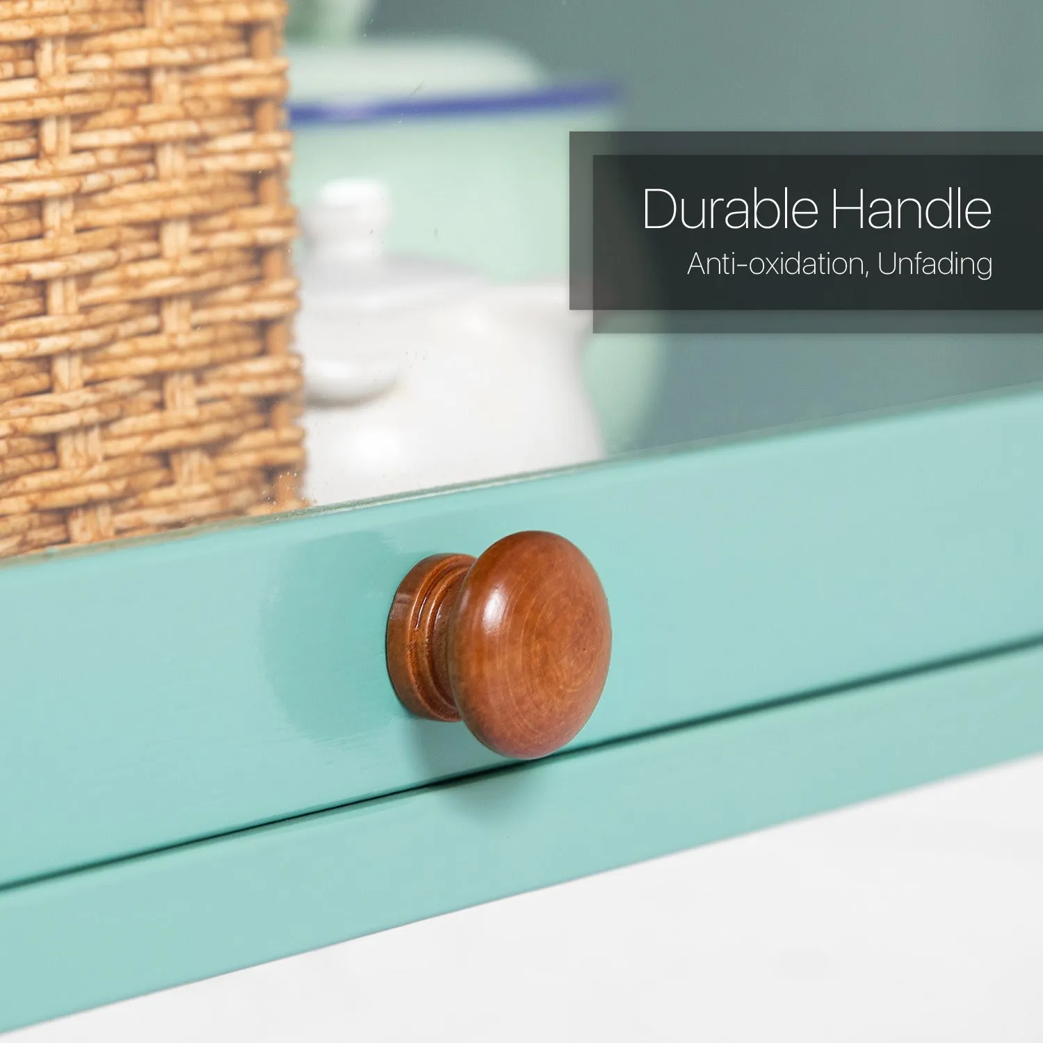 Visible Three-Doors Cupboard - Bamboo/Acrylic - Green