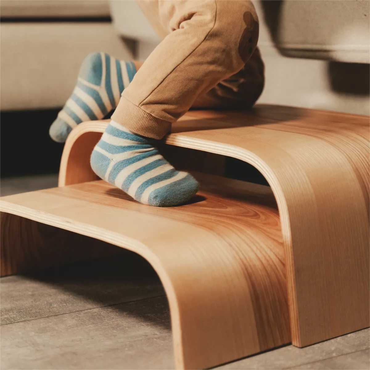 Wood Step Stool - Adjustable